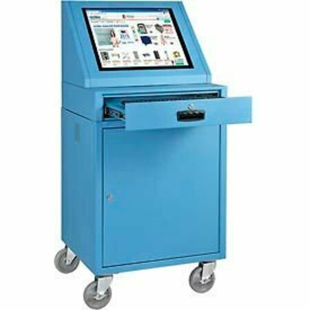 GLOBAL INDUSTRIAL Mobile LCD Console Computer Cabinet, Blue 273115BL